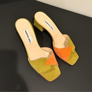 Orange and Green Mules